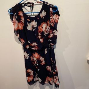 The limited navy blue w pink flowers sleeveless dress.